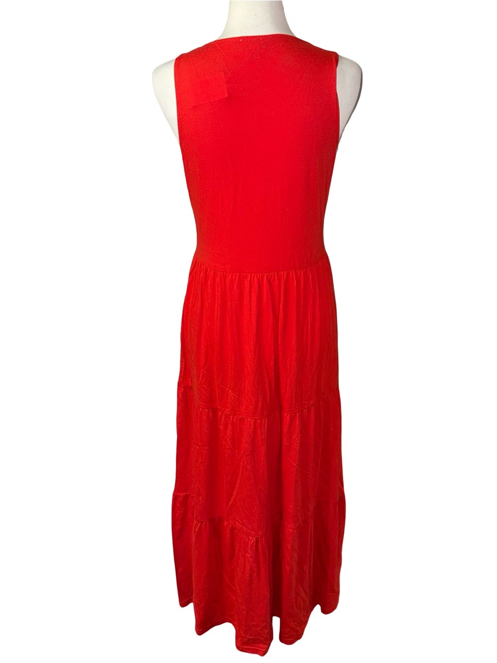 J. Crew Tiered knit maxi dress Bright Cerise Red sz XS cotton nwt new - Picture 5 of 11